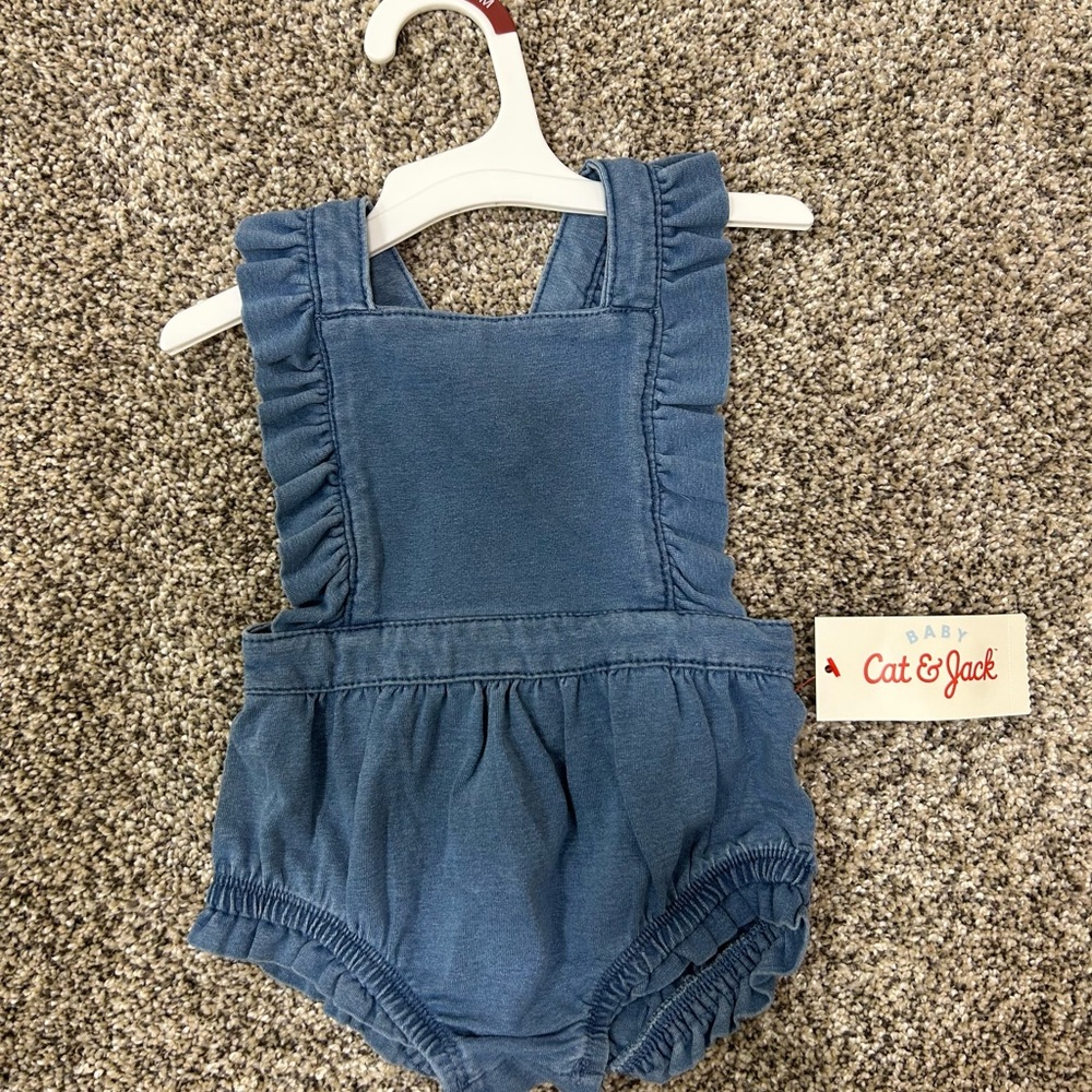 Cat & Jack Denim Blue Baby Overalls